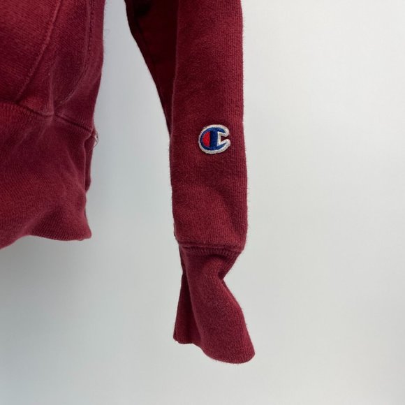Champion Basic Reverse Weave Hoodie Sweatshirt Embroidered C Logo Red Size S - Picture 3 of 5